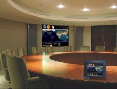 Drive large boardroom LCD or Plasma displays from the WeatherFrame desktop unit.